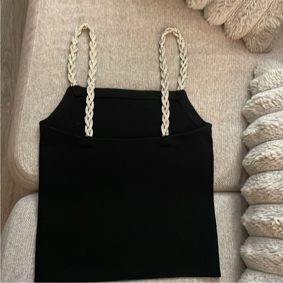 NWO ♥️Alice + Olivia FABOLOUS Stretchy Thick braided Rhinestone  Top Small - Picture 4 of 12